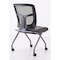 Officesource CoolMesh Collection Armless Nesting Chair with Titanium Gray Frame OSSN6954PBK - alternate 3